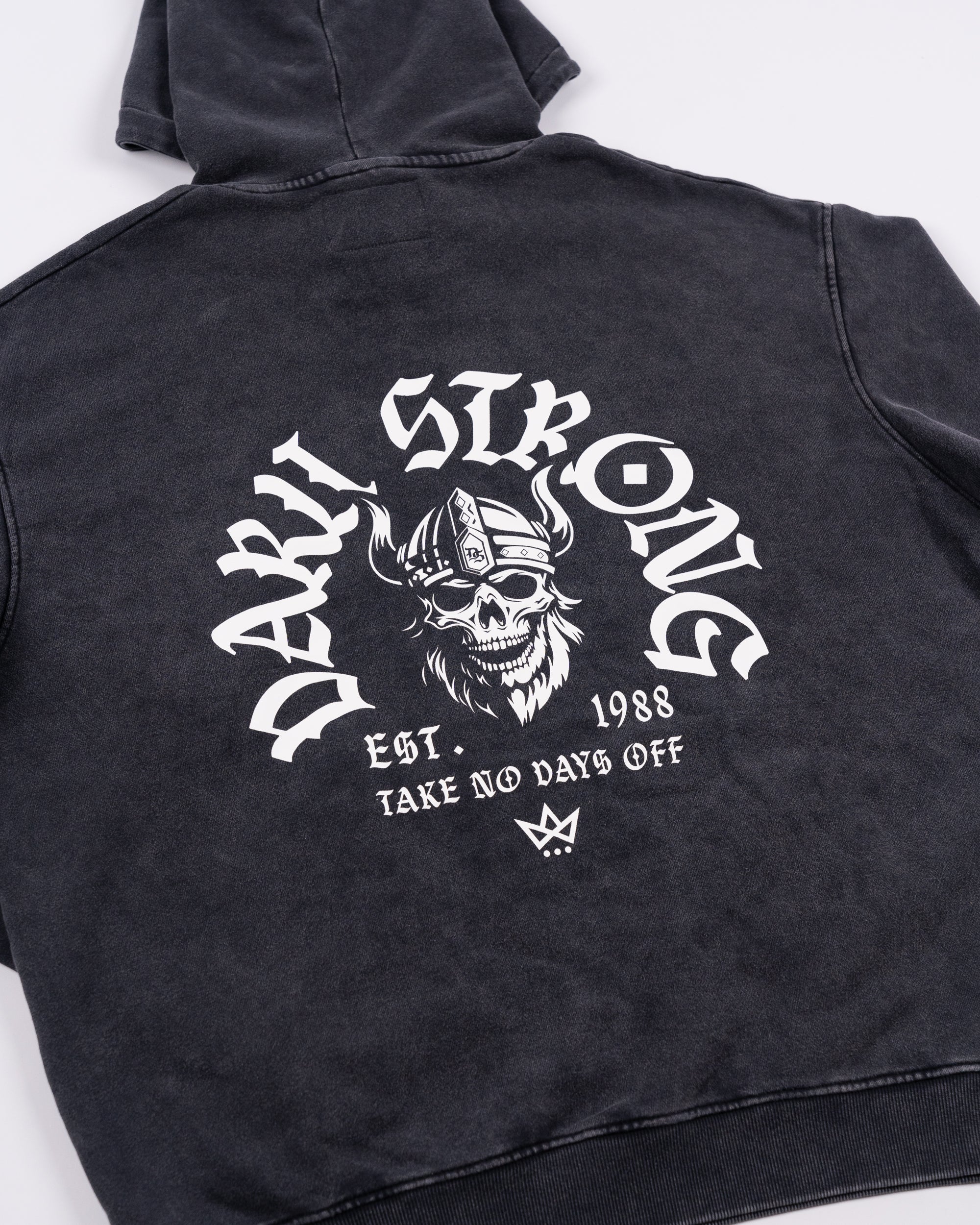 Daru Strong Premium Washed Hoodie – Black