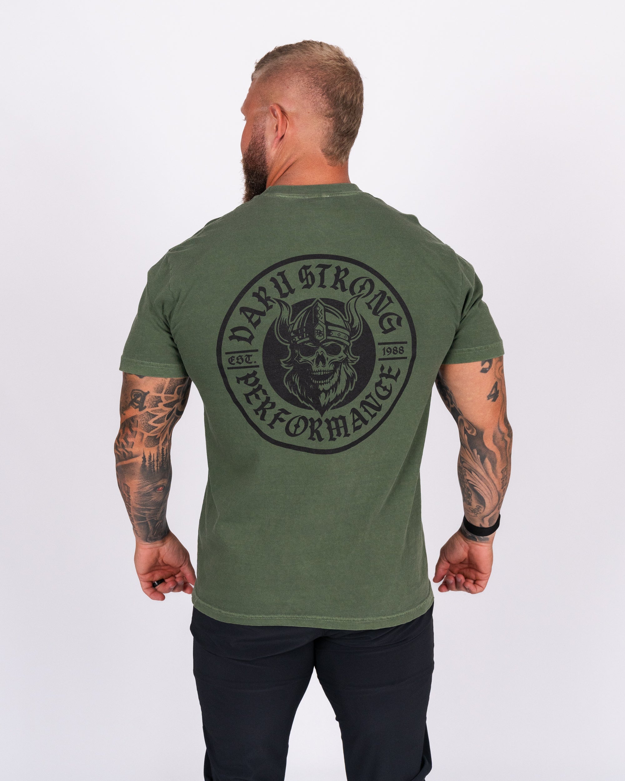 Daru Strong Washed Cotton SS Tee – Military Green