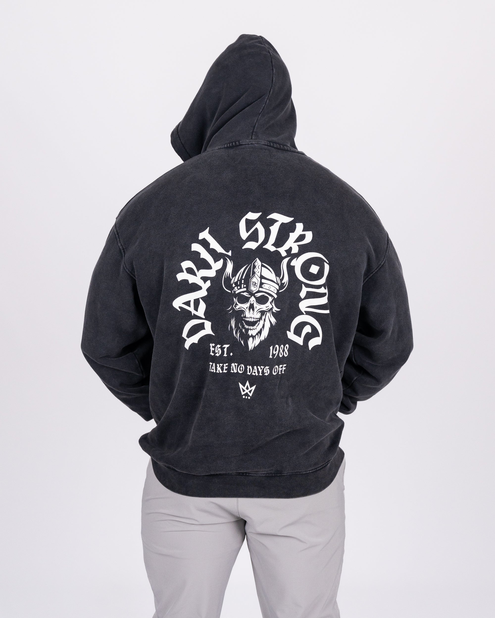 Daru Strong Premium Washed Hoodie – Black